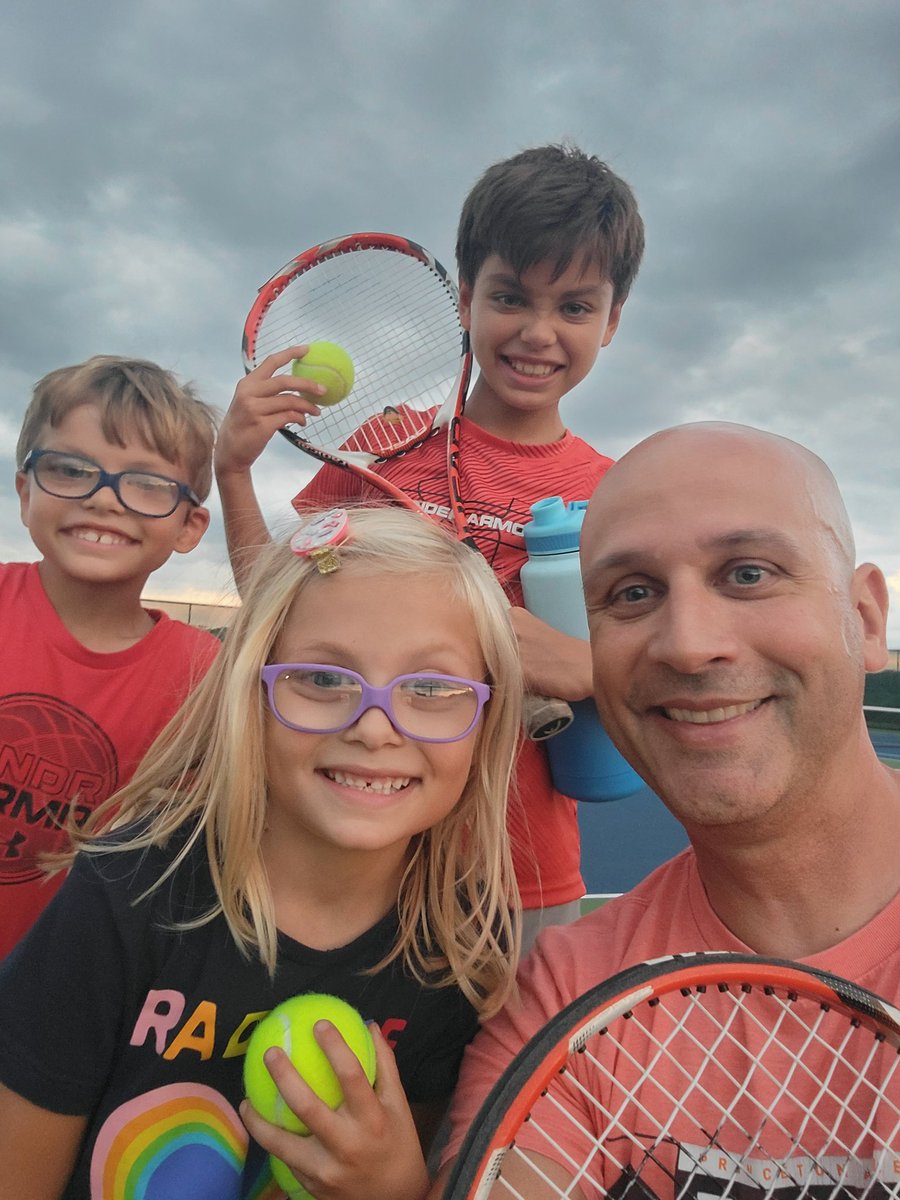 After just lamenting that my kids wouldn't play tennis, guess what they asked me to do tonight?  I need to talk to <a href="/pecgfritch/">Donald Fritch</a> more often. We spoke it into existence!