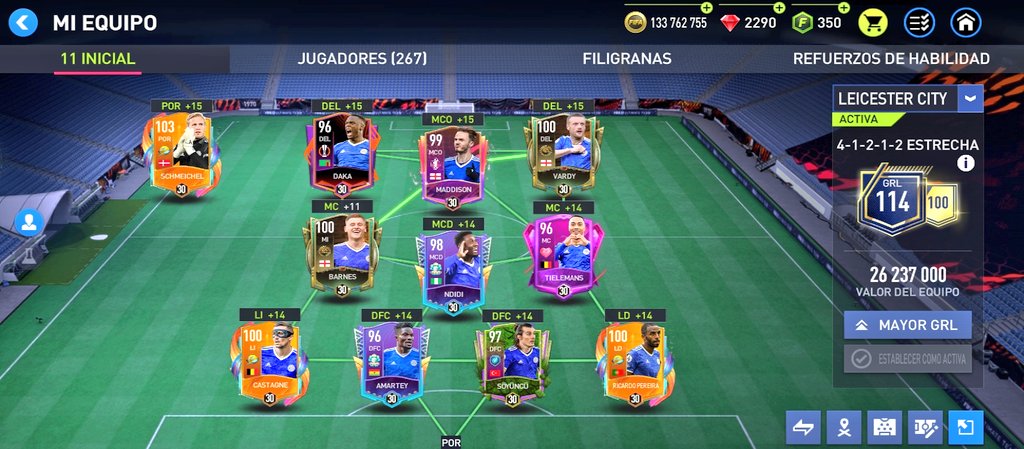 Ahora tengo mí FULL LEICESTER <a href="/LCFC/">Leicester City</a>  #fifamobile @EAFIFAMOBILE <a href="/Adr1anefYT/">ADR1ANEF 🇦🇷</a> <a href="/elPibeGames/">elPibeGames</a> @jesus_lpa <a href="/HDWolvie/">WolvieHD</a>