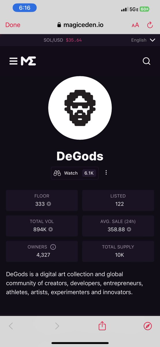 Brandondoyle's tweet photo. In hindsight, it was a great decision to pick up a @DeGodsNFT. Team is awesome &amp; community is second to none. @frankdegods is the real deal &amp; is building something timeless. Money-wise, only 122 listed. @y00tsNFT is gonna be dope. #DeGods $dust $sol
🔥🔥🔥 https://t.co/yPZLKXmpUj https://t.co/0EPUQbIFzP