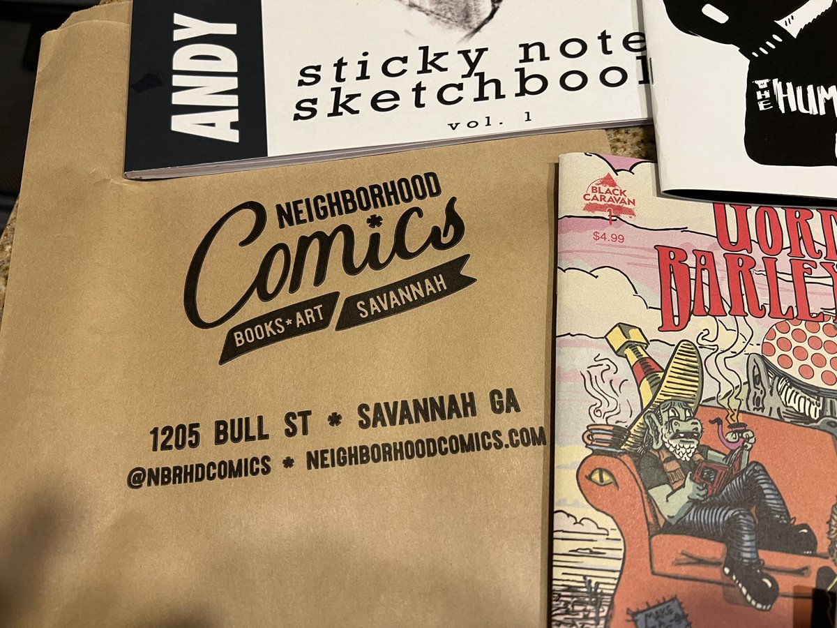 pattonoswalt's tweet photo. What a pleasure! And what a great trove of local, self-published artists you have on your shelves! Thanks @nbrhdcomics!!! https://t.co/cWzrc6dq3I