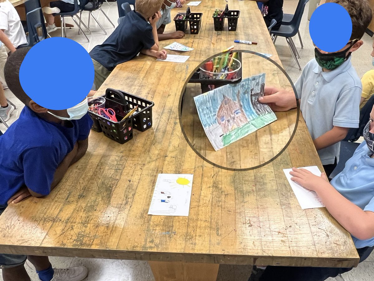 kingspaced's tweet photo. One of my #goals this year is to have students talk about and share their art with table partners. The conversations so far have made me emotional - they’re *so* proud of their work. ☀️🐴😍🎉 #CESLeadTheCharge #ChenowethSTEAM https://t.co/9ZyMdwaYVn