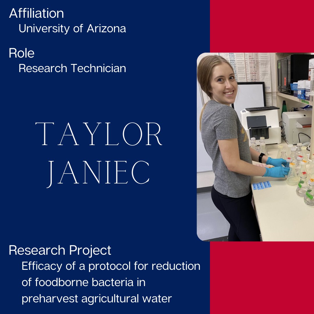 ps_sci's tweet photo. #MeetTheTeamTuesday: #TaylorJaniec is a research technician in Dr. @channah_rock lab at @uarizona. Her project is examining the efficacy of a protocol for the reduction of foodborne bacteria in preharvest agricultural water for #objective1.
@UArizonaCALS
#makeCONTACT https://t.co/R3XrMX7djx