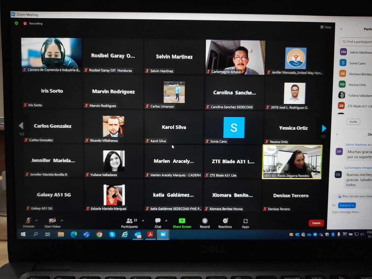 Conjuntamente OIT, ACNUR, UNION EUROPEA y CCIT  iniciamos la transferencia de metodologia IMESUN a las organizaciones que conforman el Ecosistema Empresarial en Honduras.