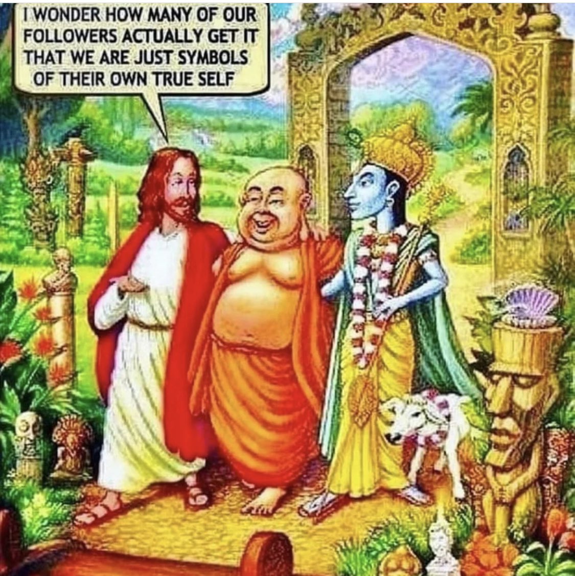 SAMKLEF's tweet photo. Jesus to Buddha and Hindu gods: 
I wonder how many of our followers actually get it that we are just symbols of their own true self.  #oness https://t.co/k8RNVdJLZl