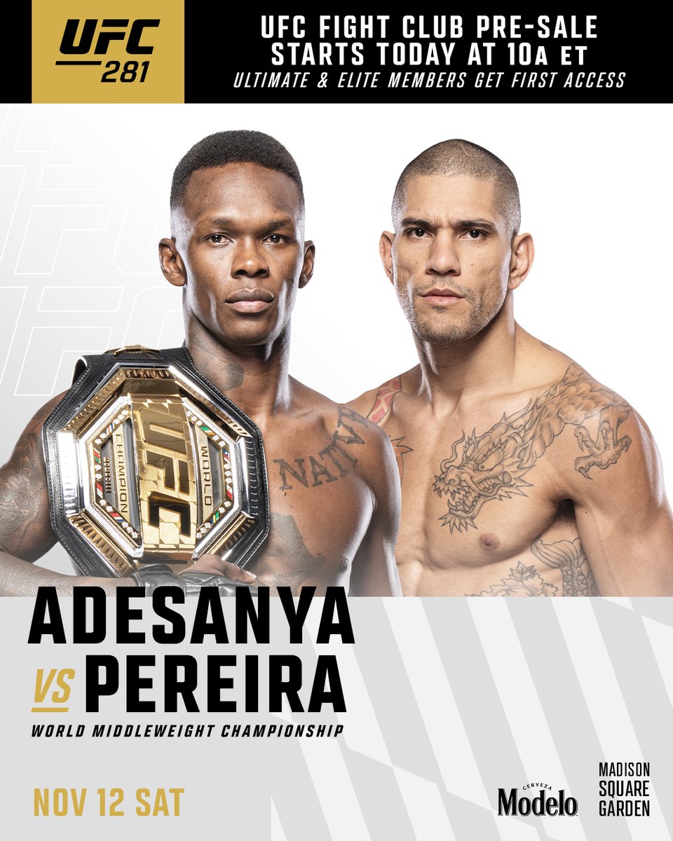 UFC on Twitter: "NYC, look out! ๐ฝ The #UFC281 Fight Club Pre-Sale ...