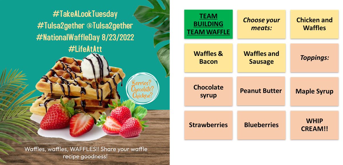 TheCrewTulsa's tweet photo. Team the crew is going with waffles and tapatio! https://t.co/OcnJ6U7X0E