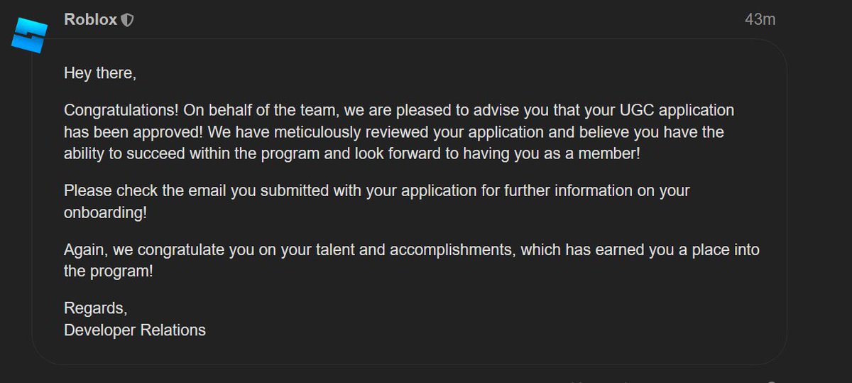 I GOT ACCEPTED INTO UGC!!!!
#RobloxUGC  #RobloxDev #Roblox