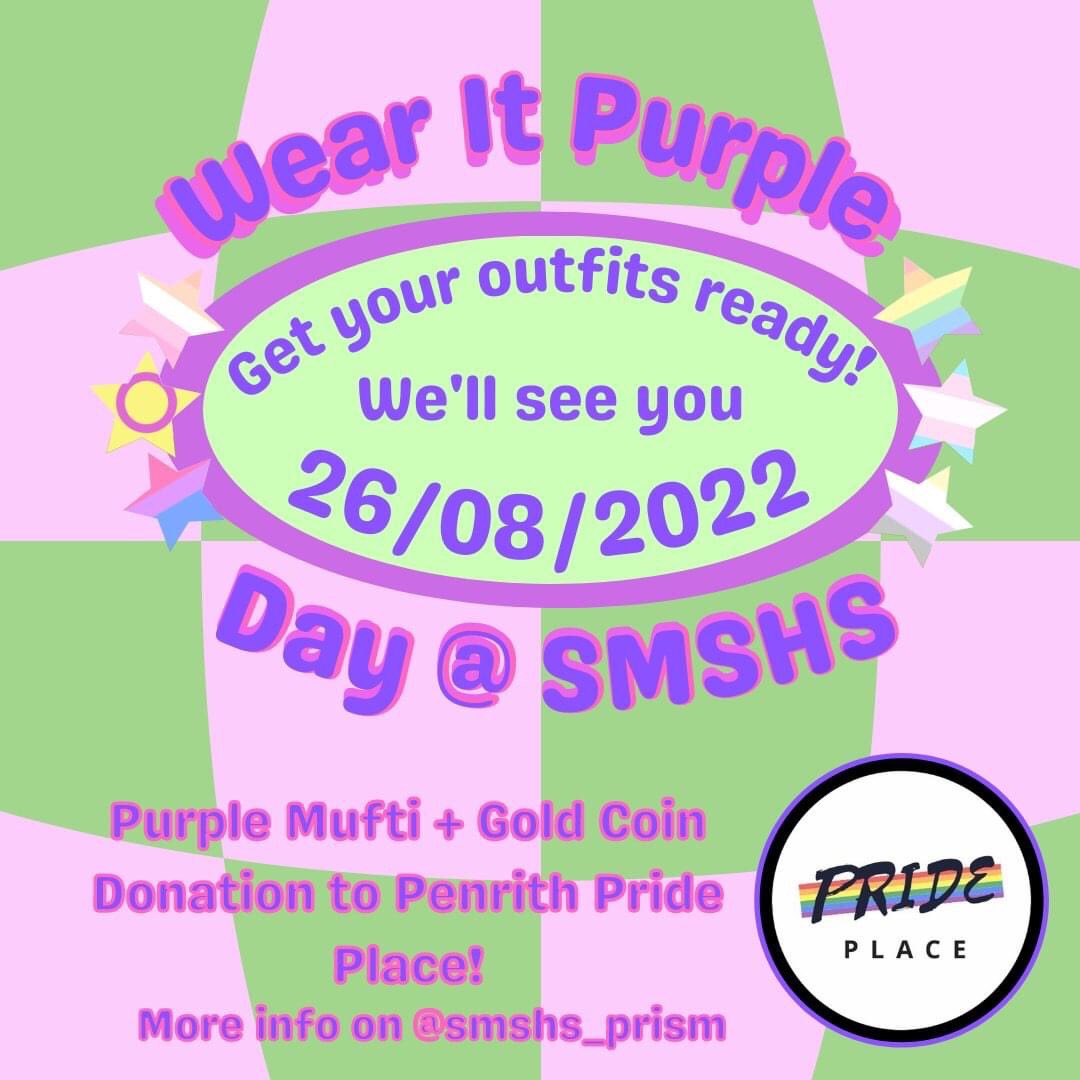 St Marys Senior High (@stmaryssenior) on Twitter photo WEAR IT PURPLE DAY 2022
Our PRISM leaders and team are excited about our annual Wear It Purple Day, to be held on Friday 26 August 2022. πππππππππ #WearItPurple2022 <a href="/credfern5/">Craig Redfern</a> WEAR IT PURPLE DAY 2022
Our PRISM leaders and team are excited about our annual Wear It Purple Day, to be held on Friday 26 August 2022. πππππππππ #WearItPurple2022 <a href="/credfern5/">Craig Redfern</a>
