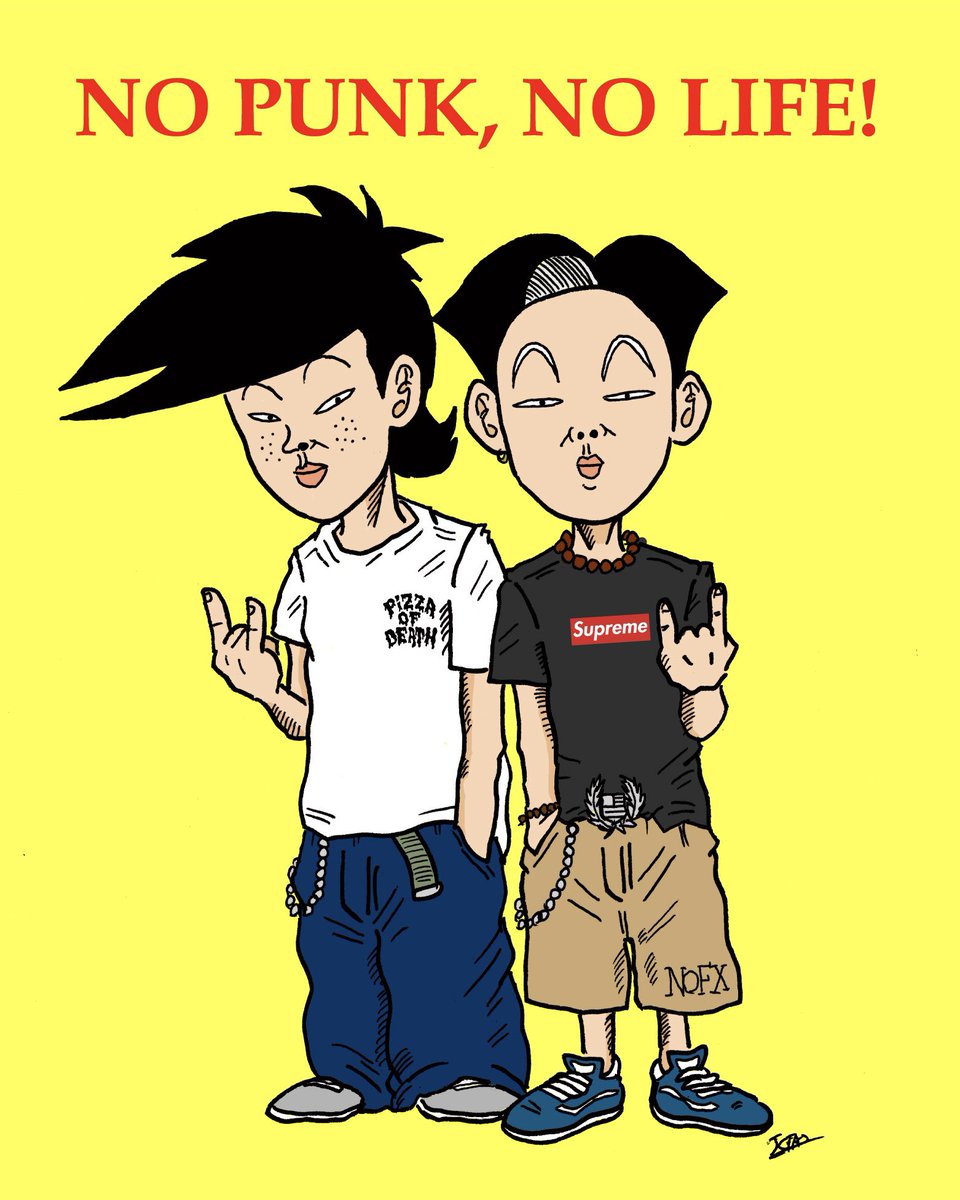 JCFAT2's tweet photo. Teenagers are all assholes！

夜中にふと描きたくなった二人w
パンクファッションにしてみました。
なかなか似合う(°▽°)

さて、、今日も頑張ろう。
皆さま、良い一日を〜♪

#イラスト https://t.co/gU90uT5gCS
