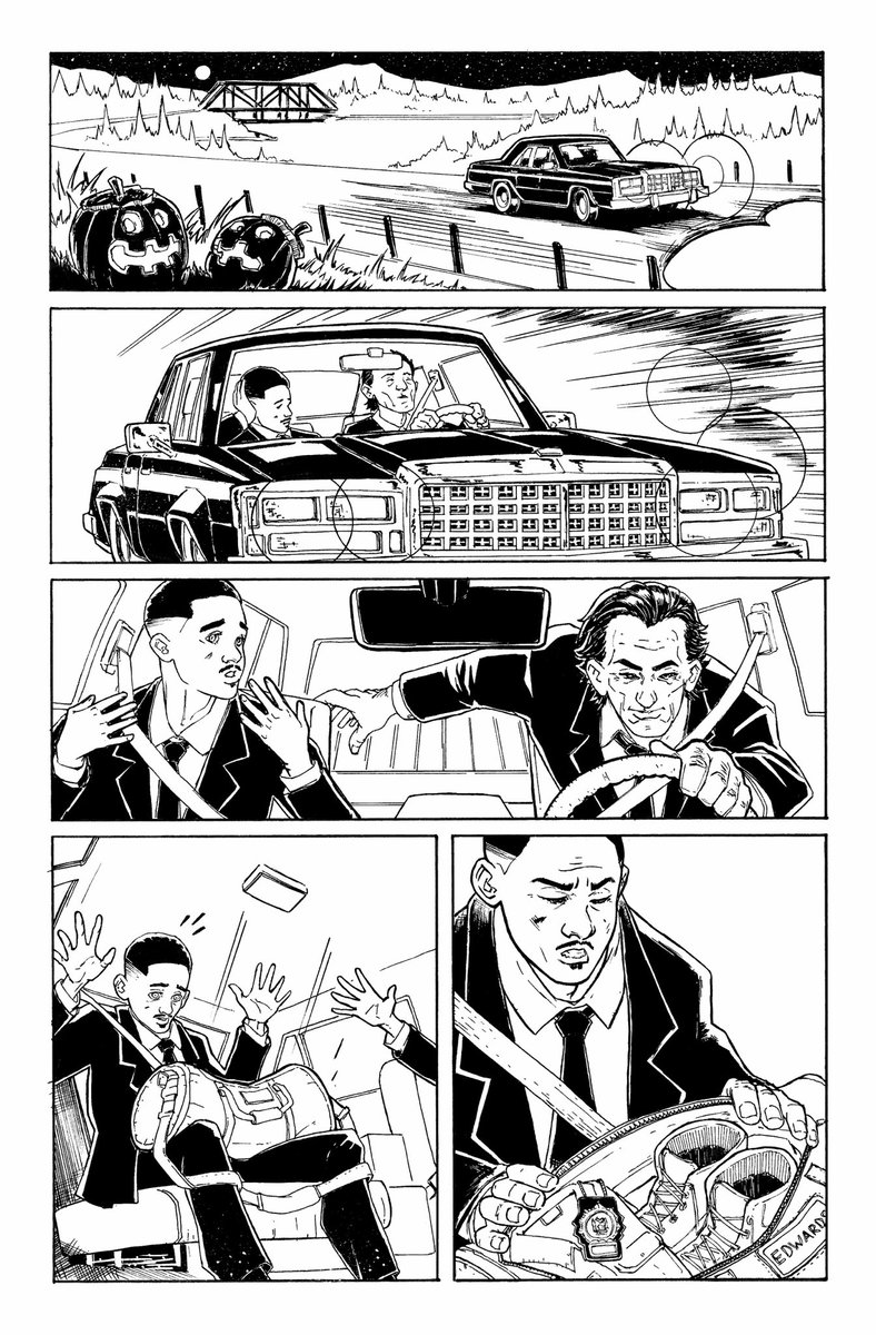 aselafun's tweet photo. MIB: “Devil in the diner”
✏️🎨

Written by Matt Truex @Mattruex 
Line art: Me 😊
#mib #makecomics https://t.co/YaOyJ1H1a2