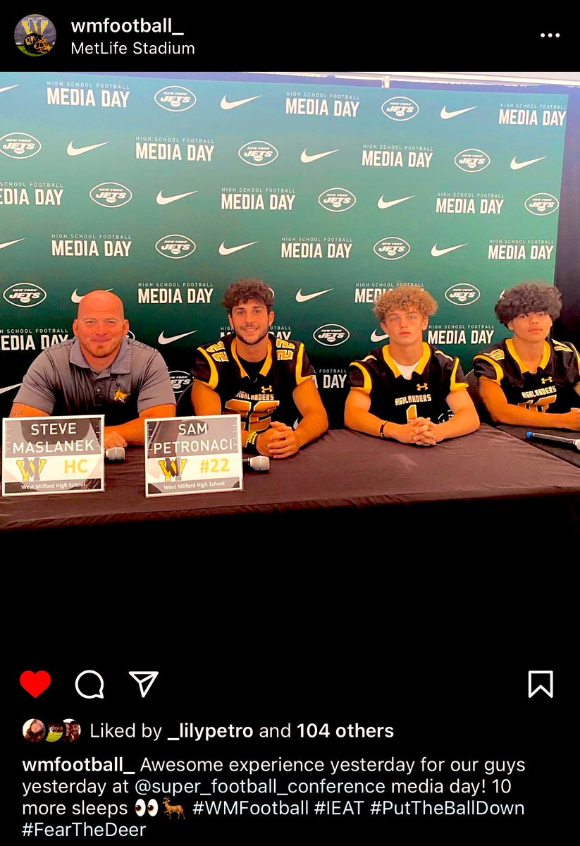 PetronaciSamuel's tweet photo. Growing every day ๐๐ผ Thank you for the opportunity @WMFBBC @SFCFootballNJ @nyjets @NYJetsPR ๐๐ #njcom #NJFootball #hsfootball #wmhometownpride #hometownpride https://t.co/DRLorx8MqD
