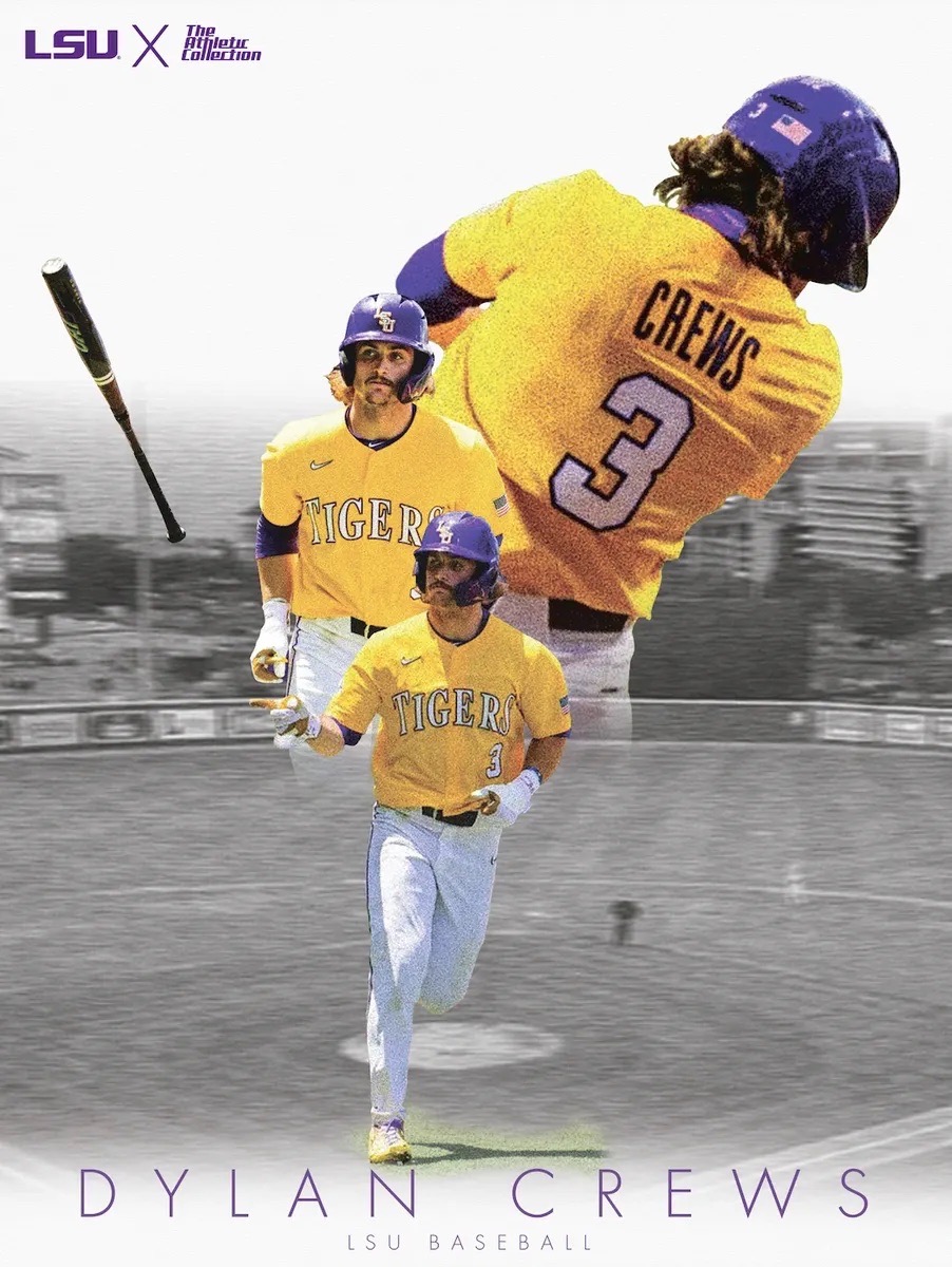 🚨 NEW POSTER: We are happy to announce our newest partnership with LSU Baseball's @__dc4__ to sell officially licensed sports posters! Support Dylan by getting yours today! LINK: shop-tac.com/shop-with-us-1… #lsu #GeauxTigers #NIL