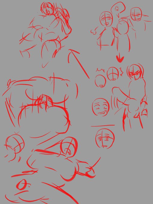 今受けてるSkebのイメージスケッチ。進撃のお題は大好き過ぎて10枚20枚描きたくなるところをギリギリ抑えて8にする。 