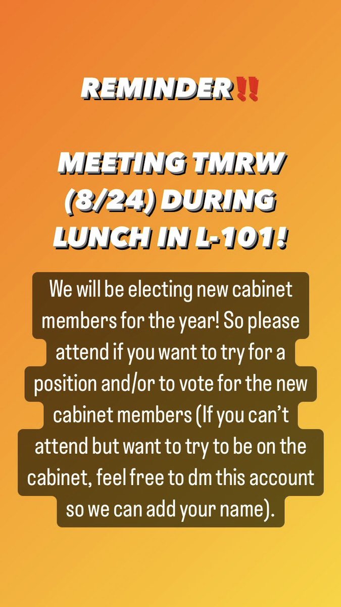Meeting tomorrow!