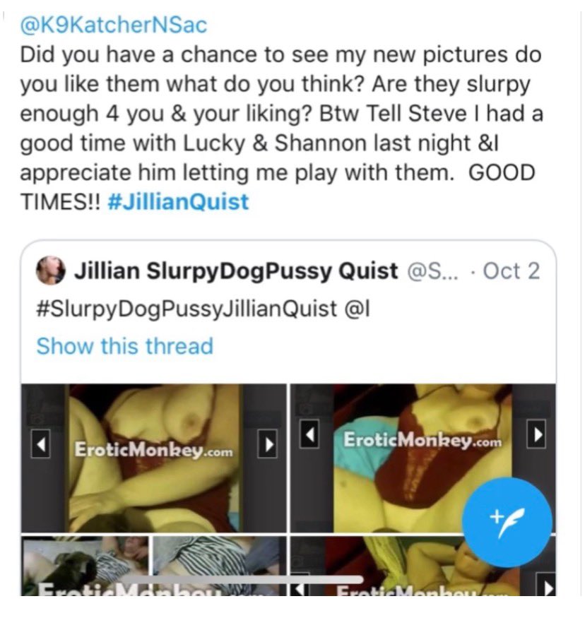 SlurpyDawgPussy's tweet photo. #BestialityBitch #DoGFucKer #SLURPYDOGPUSSY #DOGDICKSLUT #SLUT4DoGDick @ZoophiliaPolice #ZooPhiliaPolice #DoGPoundersNetWork #knotty4dogknot #slut4dogdick @SlurpyDawgPussy @knotty4dogknot @ZooPhiliaPolice https://t.co/OvBvhm6REu