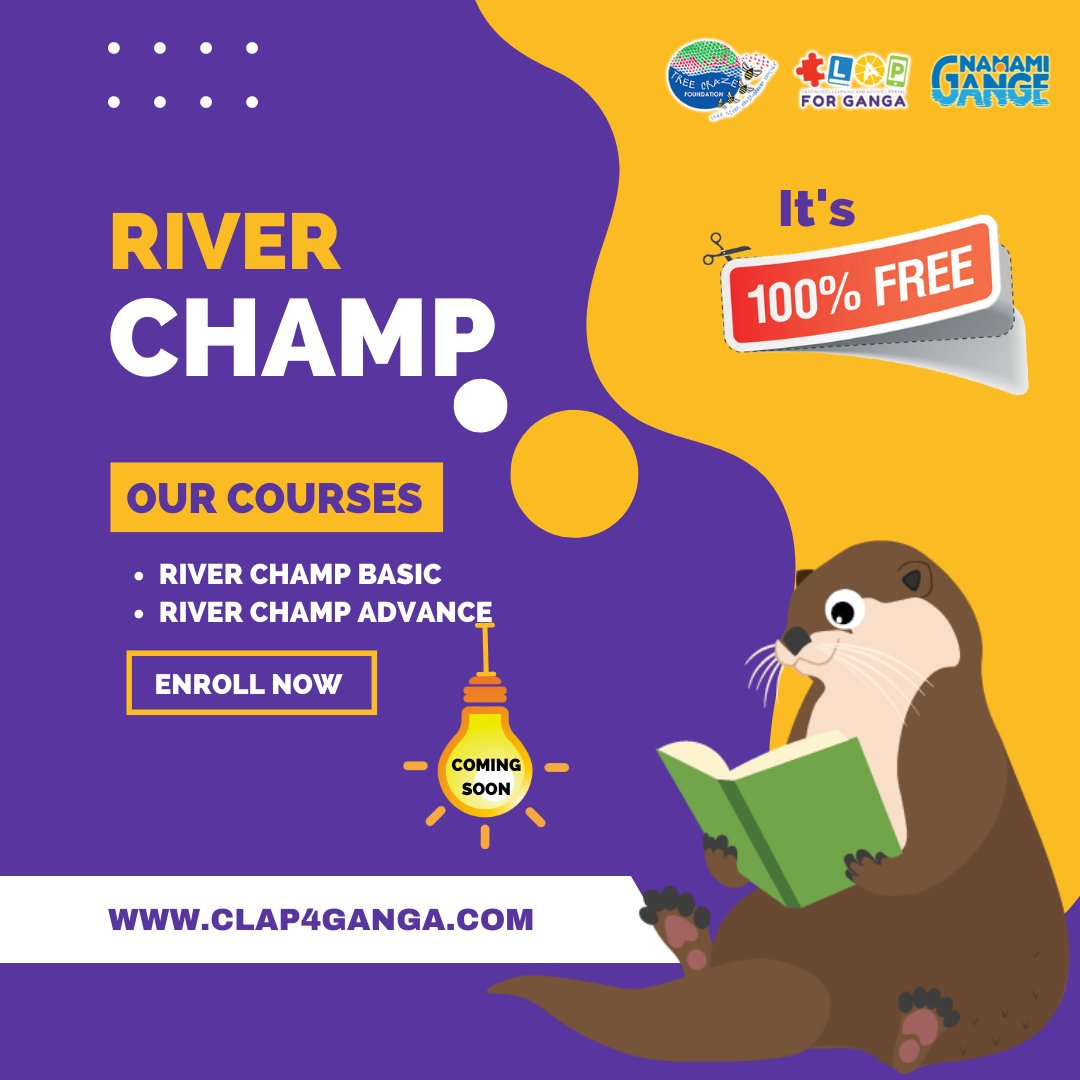 Clap4G's tweet image. River champ course
It’s 100% FREE

Visit Now
clap4ganga.com/learn-more

#namamigange #clap4ganga

#riverchamp #selflearn #free #learnmore #learn #fun #course #rivers