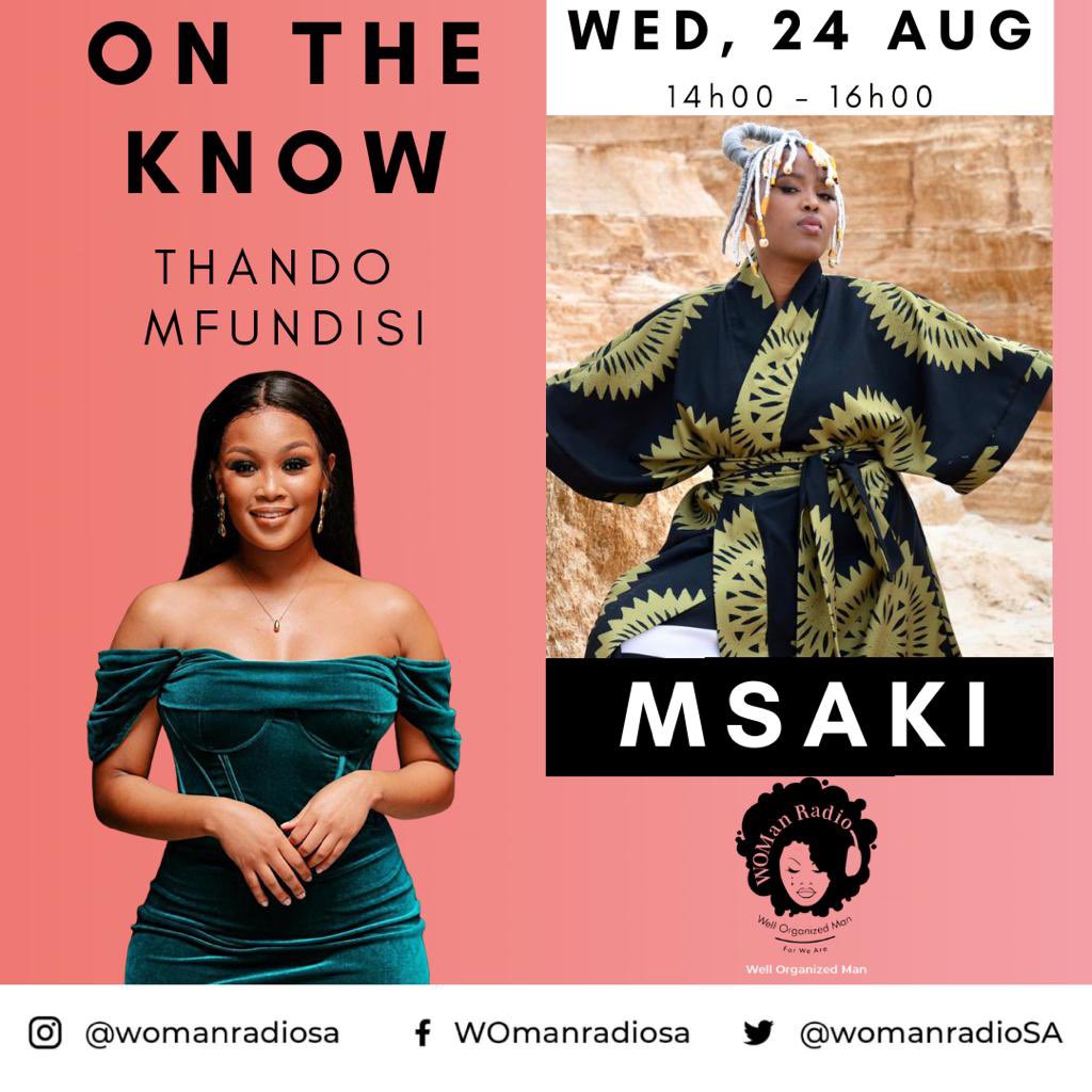 I’m pretty excited to have my fellow East London female creating waves in the entertainment industry not only locally as well as internationally. @Msaki_ZA has multiple nominations in this years SAMAs if you have any question for her drop them in the comments <a href="/WomanradioSA/">WOMan Radio</a>