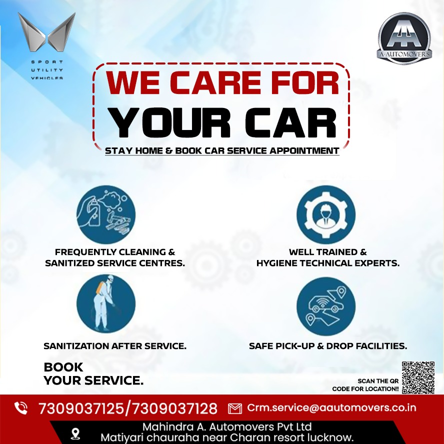 aaplMahindra's tweet photo. Stay Home and Book service Appointment.
We Care For Your Car, so come and avail these exciting services.
#Automovers #Aautomovers #Booknow #Carcare #Bestservice #ServiceCentre #Withyouhamesha #MahindraAAutomovers https://t.co/eYitA3CBfq