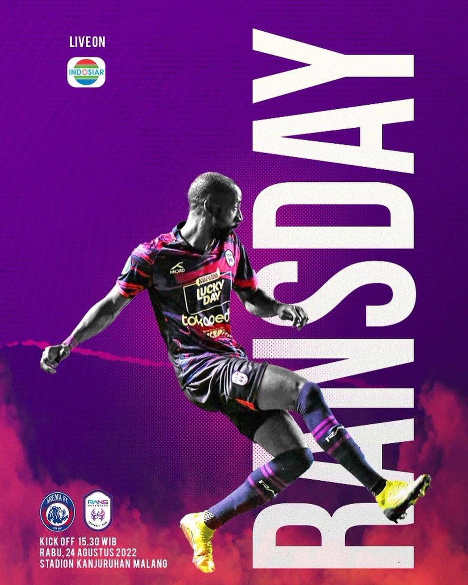 OfficialRansFC's tweet photo. TODAY IS RANSDAY!!!

Bukan 90 menit tapi 100 menit bahkan lebih harus fokus!! bahagiakan semua orang 
BISA!!!!!

RANSKANDIA 🔥🔥🔥
#RANSLUCKYDAY https://t.co/lJhVXb3vJQ