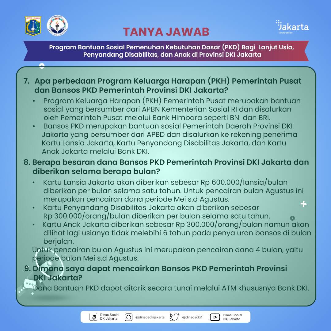 DinsosDKI1's tweet photo. Hai #KawanSosial berikut ini seputar tanya jawab seputar bansos KLJ, KAJ dan KPDJ yang sudah kami rangkum. Silahkan disimak ya😉

#qna #klj #kaj #kpdj #bansos https://t.co/VjLqPiEUEv
