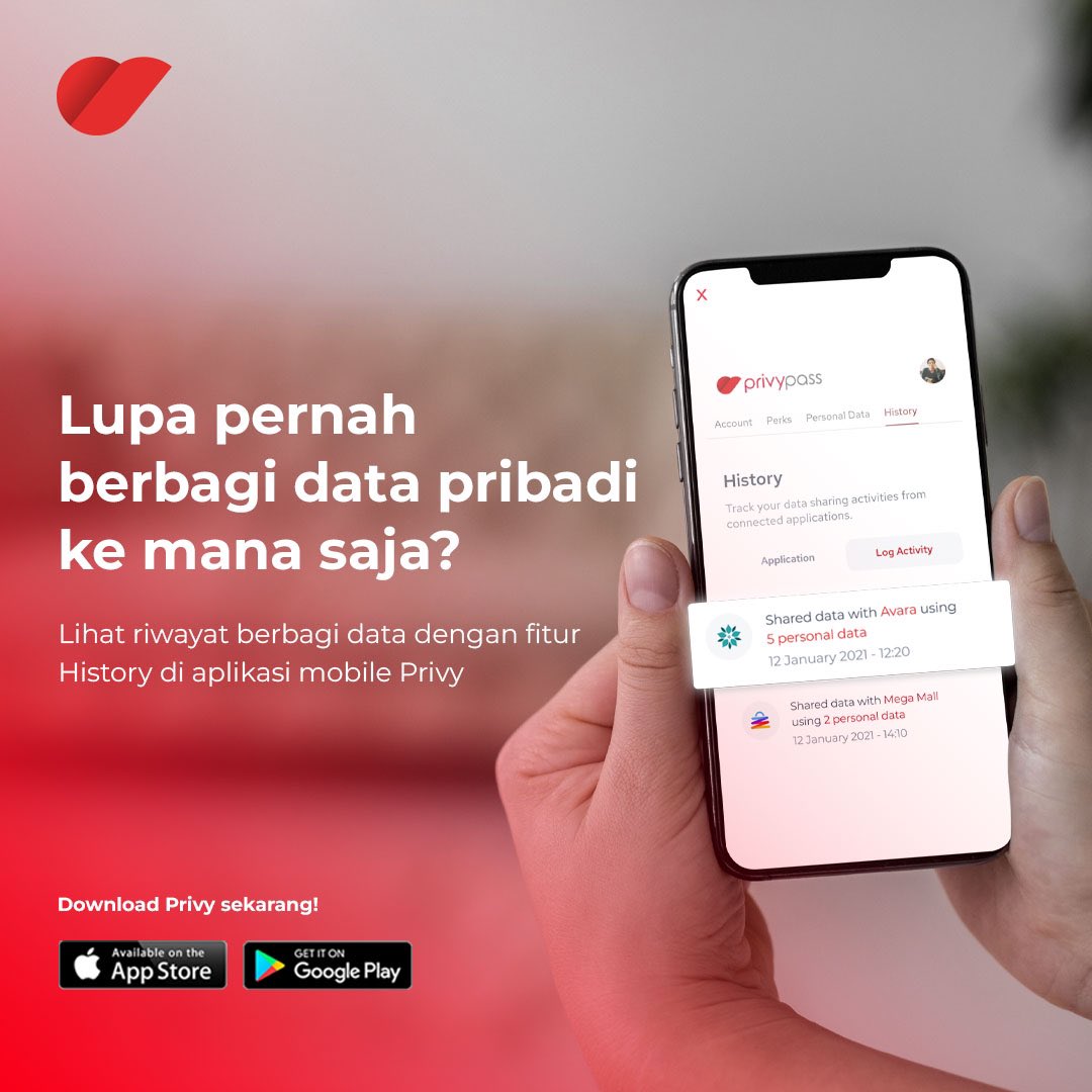 PrivyID's tweet photo. Lihat riwayat berbagi data ke merchant yang terkoneksi dengan Privy melalui fitur History di mobile app Privy. Dengan fitur History, kamu bisa memantau aktivitas berbagi data dan meminimalisasi penyalahgunaan data pribadi.
#SatukanTujuan #ChooseRight #ChoosePrivy https://t.co/b1T0qOQGLu