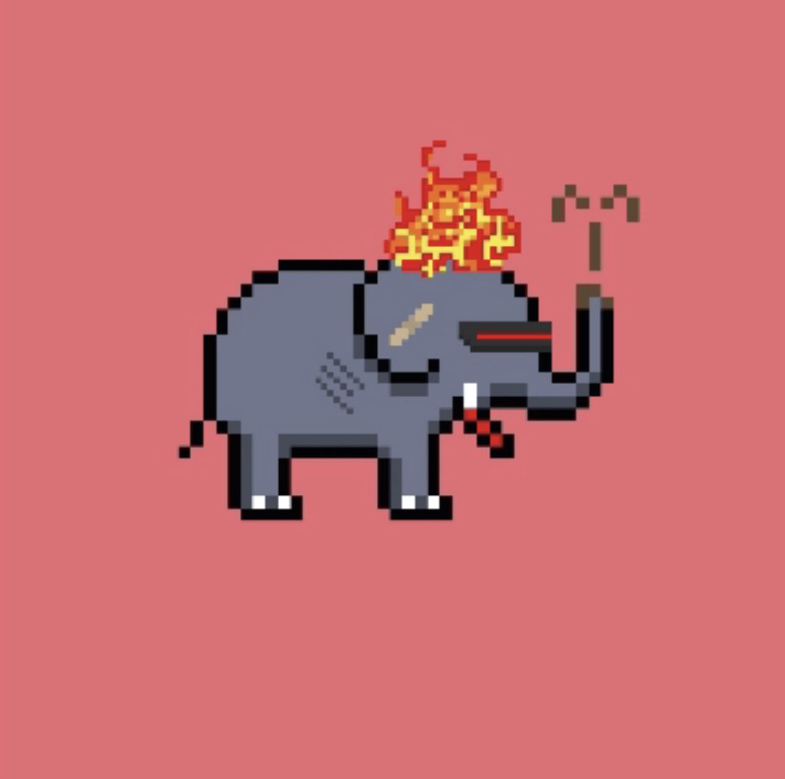 “Cyclopes Fire Head Blood Tusk Elephants”…
Uhhh yes please‼️

Collect these crazy awesome Pixelephants on #tezos 
Only 100 Pixelephants‼️
2.5 $XTZ

#pixelart #pixelephant #NFTs 
rarible.com/pixelephant-fm