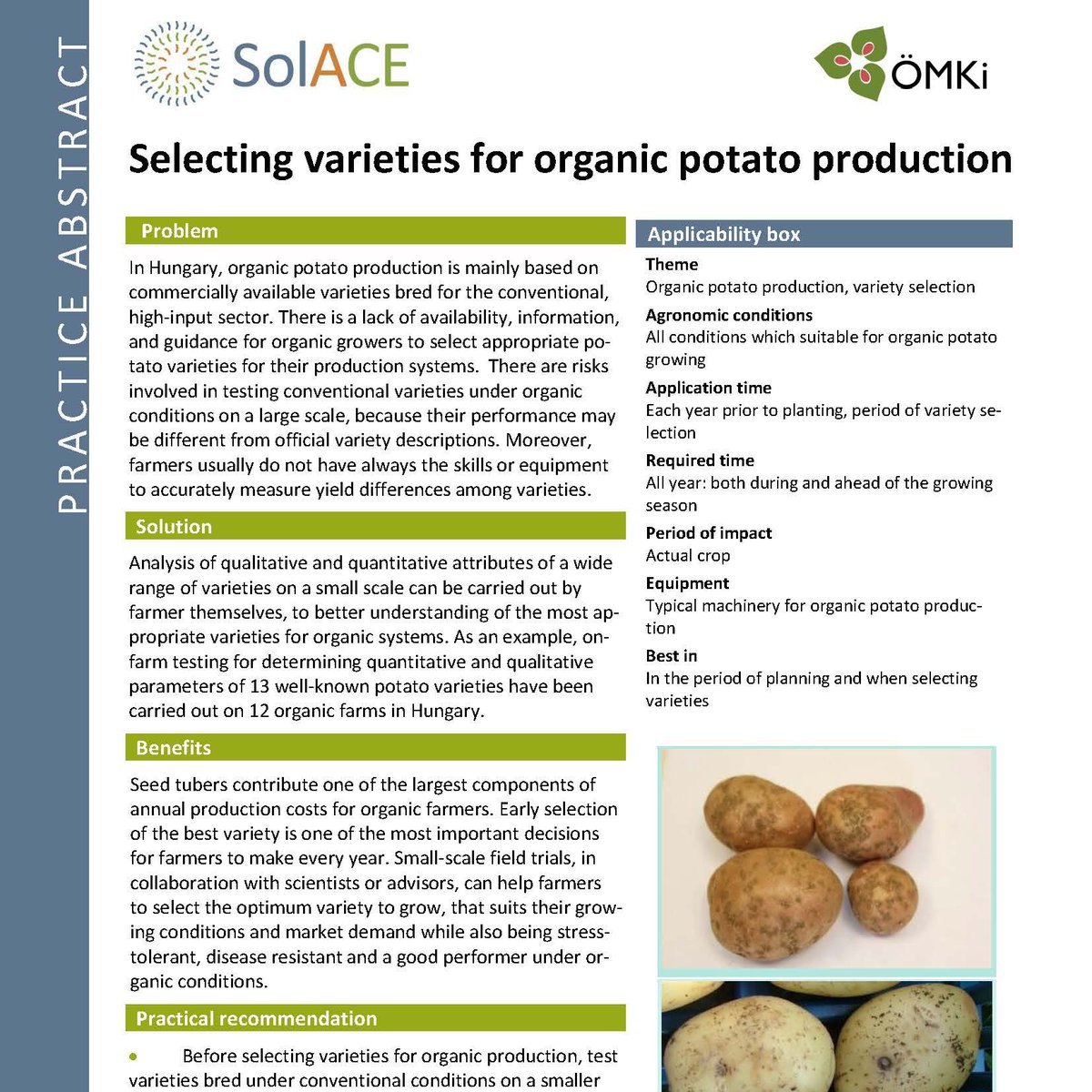 Which conventional varieties are best suited for #organic systems? To understand this better, farmers can carry out their own small-scale analysis of a wide range of #varieties.

▶ Learn more about selecting varieties for organic potato production:
zenodo.org/record/6866349