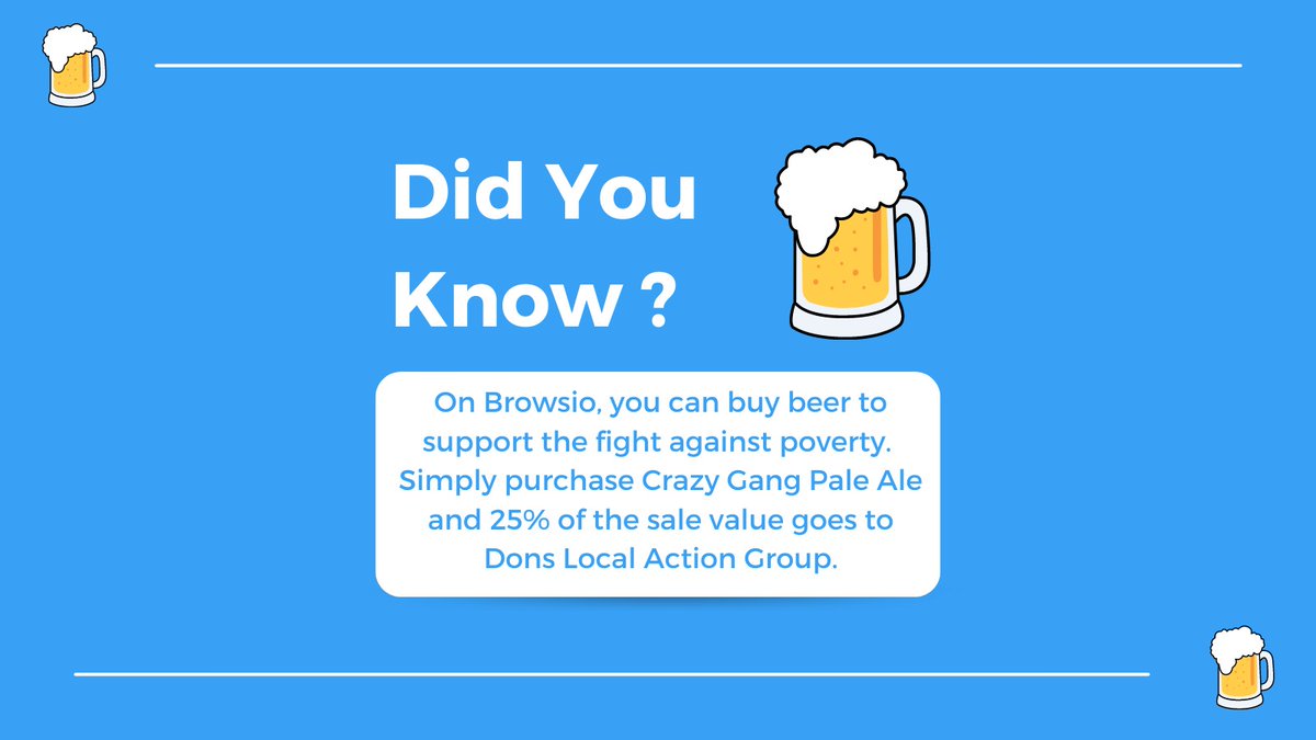 Did you know 💡? Cheers 🍻 to fighting poverty @DonsLocalAction #buyingandsellingonbrowsio #donslocalactiongroup #crazygangale