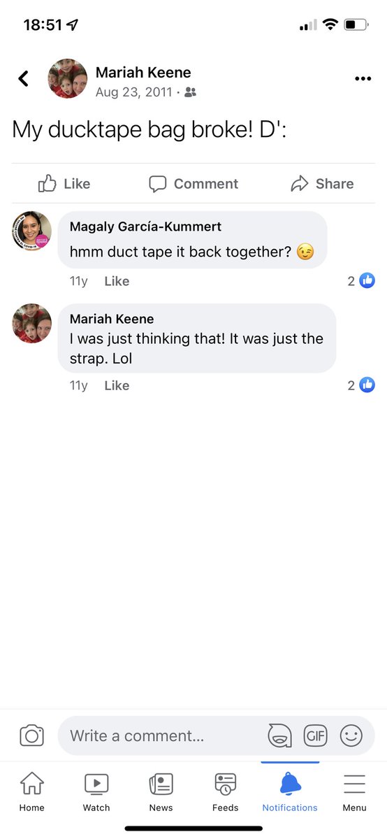 m3keene's tweet photo. @magalyangely just in case your wondering I never fixed the duct tape bag… lol 😂 https://t.co/zp3LC9H5ZP