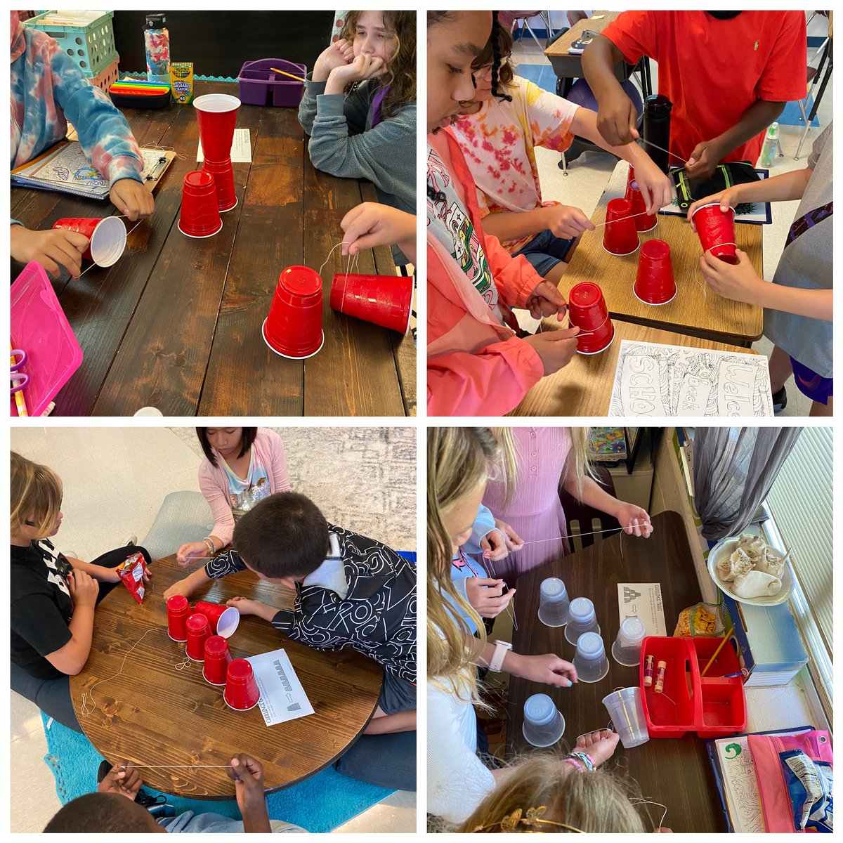 daviske74's tweet photo. Cup challenge accepted and conquered in 5th grade today! 🤩 We showed determination, we laughed, and we worked together to succeed! 💙💛 @EcoffElementary https://t.co/msjLJz5aPp