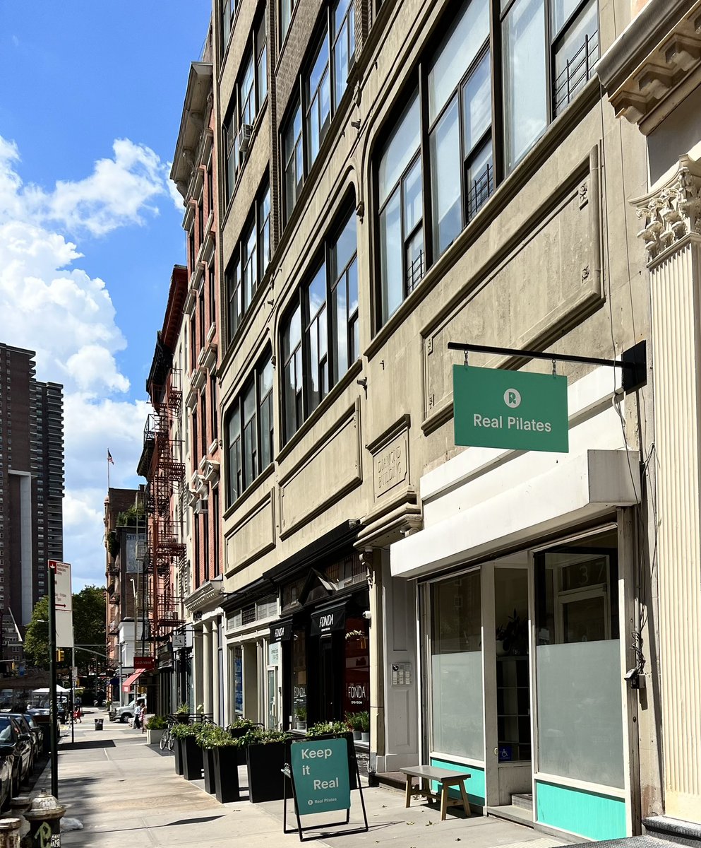 New sign is up! Scaffolding finally came down! #realpilates #nycpilates