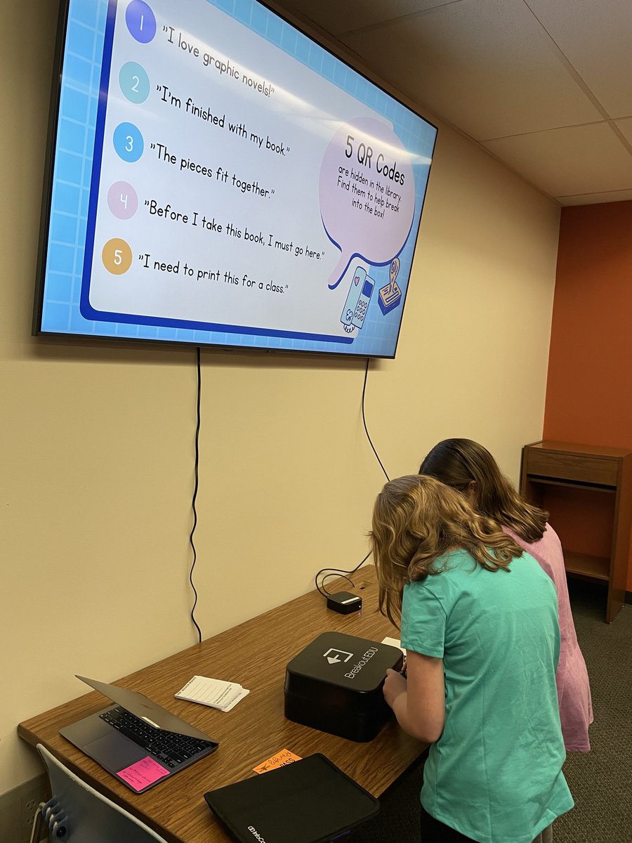 Mrs_RBerns's tweet photo. Last week was a blast having students in the library and getting books in their hands!! 6th graders completed a breakout room for library orientation this year and did a fantastic job! 

#longhornlibrary
#abilene5starschools https://t.co/hML3VoApPx