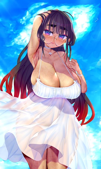 うつつくんと大清楚白ワンピと雲の帽子 