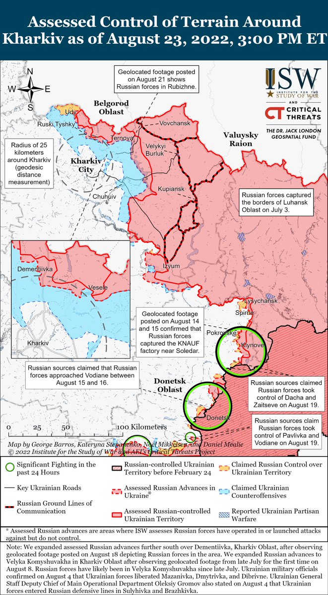 Stayco63's tweet photo. #Kharkiv Update:

Reports that #Ukrainian forces attempted to break through #Russian lines near #Dementiivka suggest that Ukrainian forces are continuing limited ground attacks to contest Russian-held lines in northern Kharkiv Oblast.
… https://t.co/5VMG5pdxMS