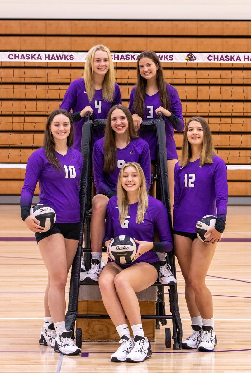 Chaska_vb's tweet photo. Meet our 6 senior leaders!  #3 Evie Heiland, #4 Avery Rosenberg, #6 Makina Larson, #9 Katrina Thompson, #10 Ella Christ,&amp; #12 Anna Lenzen https://t.co/BFACgUBlO1