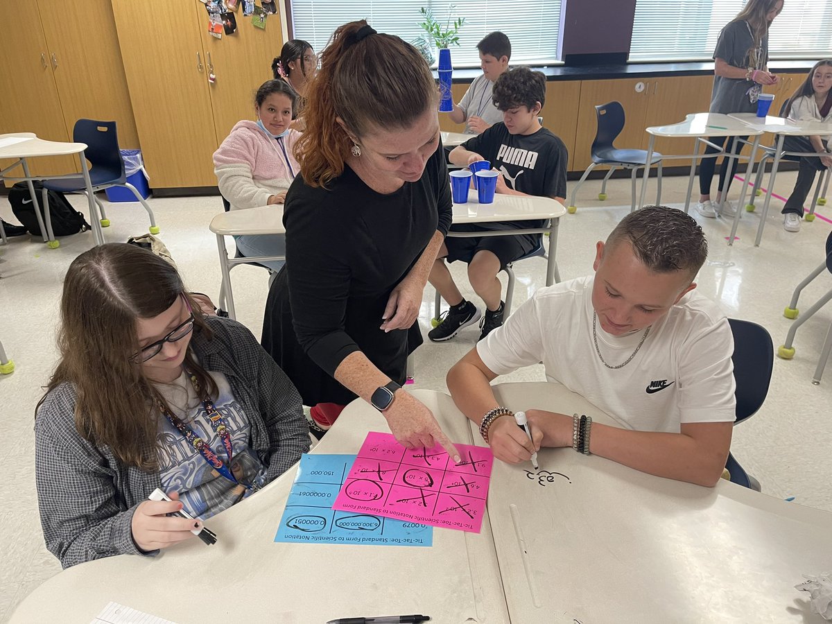 WSISD_Math's tweet photo. Students in Mrs. Gregory’s class showed off their knowledge of the real number system by rotating through a variety of stations, such as Scientific Notation Tic-Tac-Toe, Scientific Memory, and cup sorting with real numbers. https://t.co/aJkyA0hya2