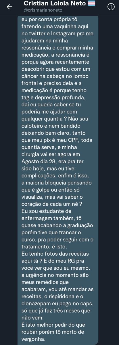 CeuAzul44's tweet photo. Ei gente, não sou mt de fazer esses posts mas acho bom fazer agr q tenho mais alcance, poderiam ajudar de alguma forma esse moço?

Ele tá com câncer no cérebro e precisa de dinheiro pra poder pagar o tratamento, qualquer custo pode ser

Se não tiver condições, por favor da RT+ https://t.co/P7jdgdxsV0