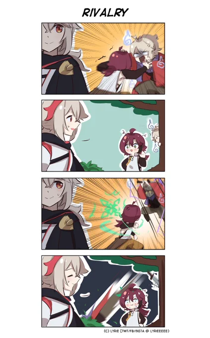 *tomokazu + kazuhei rivalry 
my AU where tomo lingers around and haunts heizou out of jealousy over kazuha so only heizou can see tomo (much to both of their dismay) 