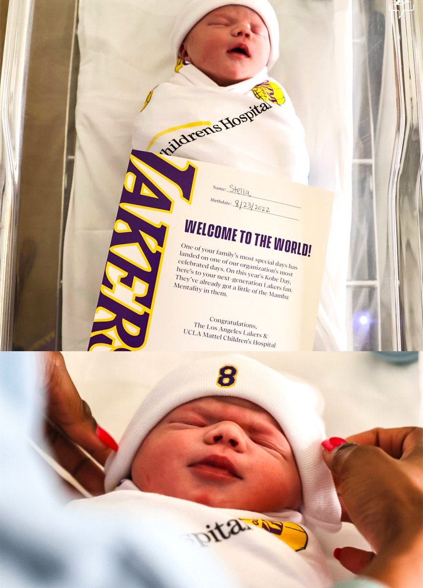 FOS's tweet photo. The LA Lakers presented gifts to babies born at UCLA Children's Hospital today — Kobe's birthday 🍼

(📸: @Lakers) https://t.co/ExeI4fricv