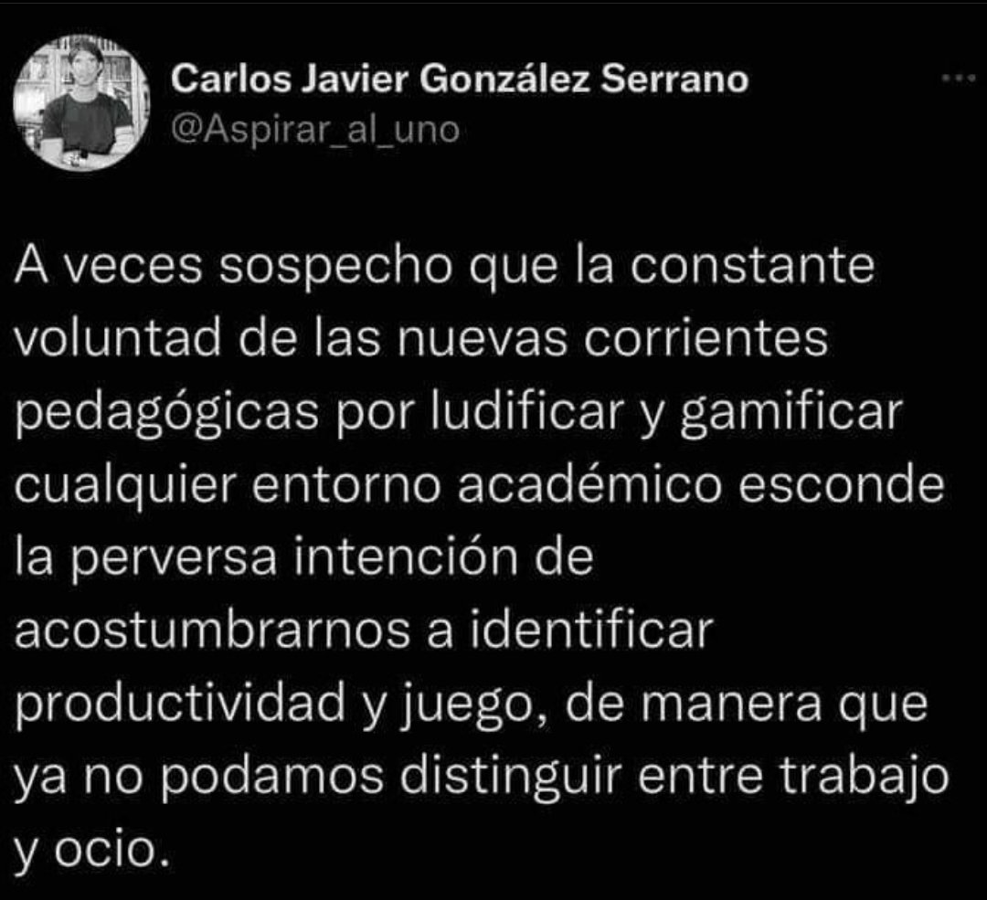 kcyepez's tweet photo. Luego de cursar el Diplomado de Herramientas Tecnológicas en Innovación Docente que ofrece la @utpl, en el que una aplicación llamada #ClubLab te lleva "casi jugando" a adquirir conocimientos. Lo que dice la publicación de este señor se me ha hecho un pensamiento recurrente. 🤔 https://t.co/7XuCdz1hzd