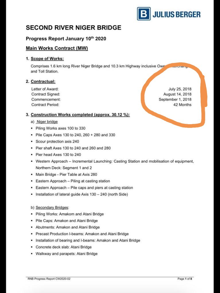 Let me explain this 

1. The initial contract was a PPP signed in 2014 with Julius Berger

2. The FGN cancelled that contract in 2016 

3. The FGN created PFID in 2018, and issued a new contract in 2018 to Julius Berger.

Please see screenshots both referencing JB in 2014 &amp; 2018