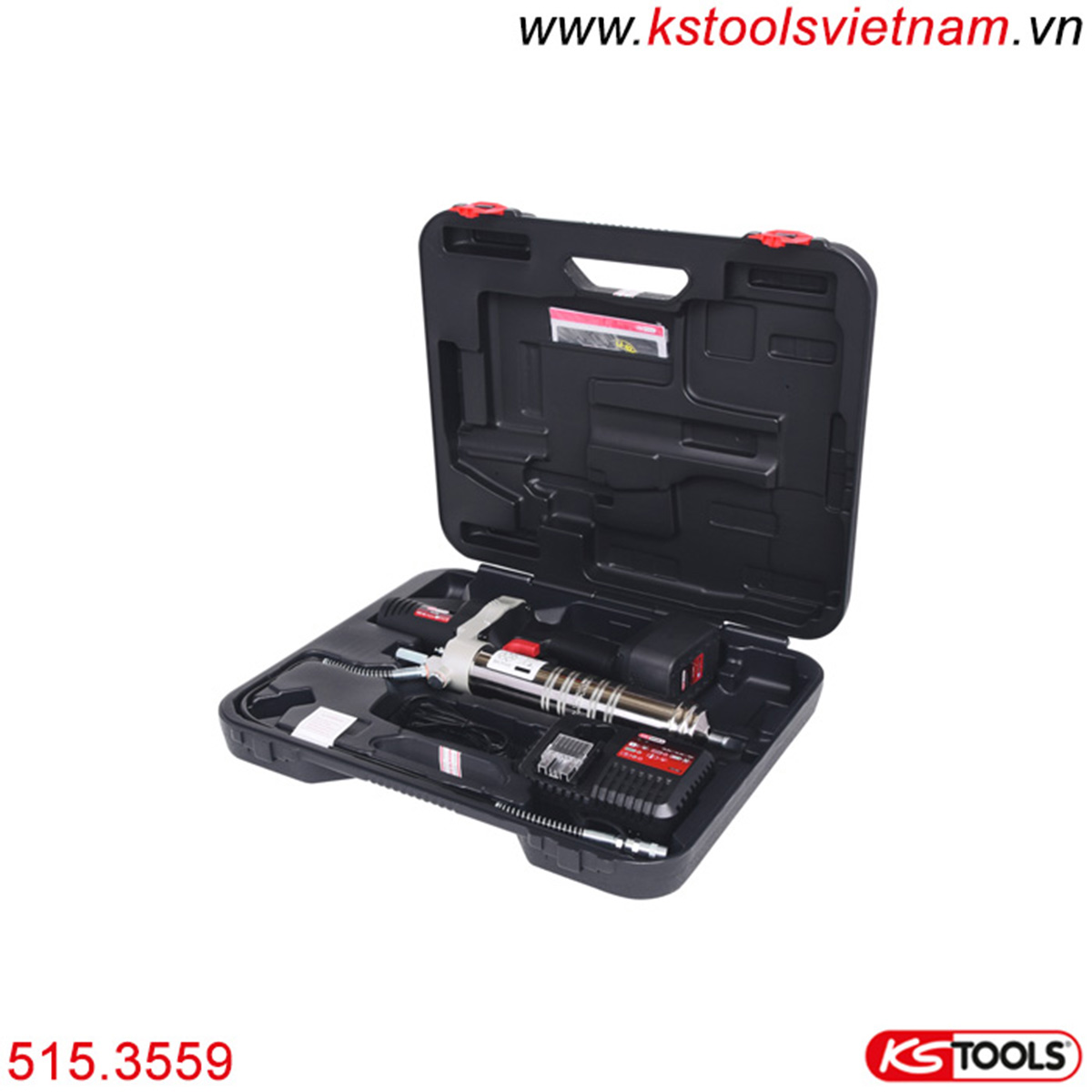 ks_tools's tweet photo. Súng bơm mỡ dùng pin KS Tools sử dụng pin Lithium-ion. Đây là điểm nổi bật của dụng cụ dùng pin KS Tools. - Kiểu dáng thiết kế nhỏ gọn, tiện dùng 
- Chống tắt nghén tốt 
- Hiệu suất làm việc cao 
- Độ bền lớn

Xem chi tiết: https://t.co/mF6gTyaIyJ https://t.co/EIfFlekTb6