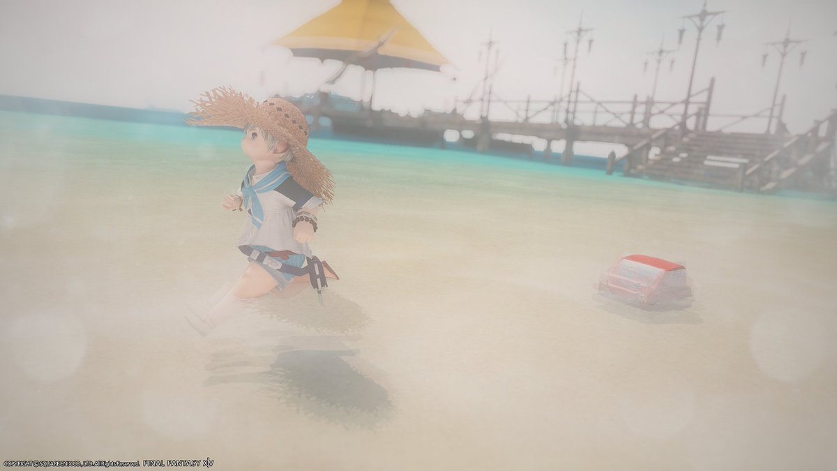 hat straw hat 1girl outdoors solo flower beach  illustration images