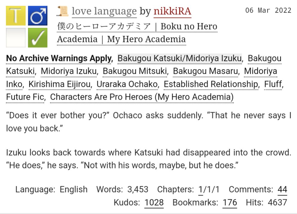 ArcadiaUltra's tweet photo. This fic is so cute, bakugou is so soft ( ◜‿◝ )♡ #bkdk #ao3 #bakudeku fic rec https://t.co/gqXB6VI79s