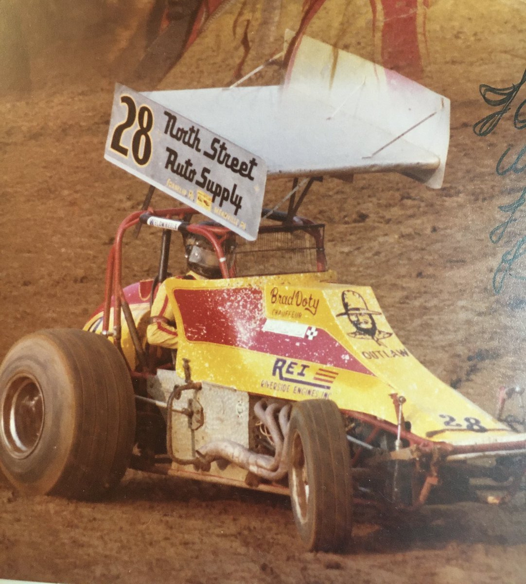 This is the LITTLE race shop in Creston, Oh. where the original 28 sprint car was worked on. When I got the ride it was #6x formerly driven by Kenny Jacobs. We changed the number to 28, which was my first race car number. We later added the D because there was already a 28 car.