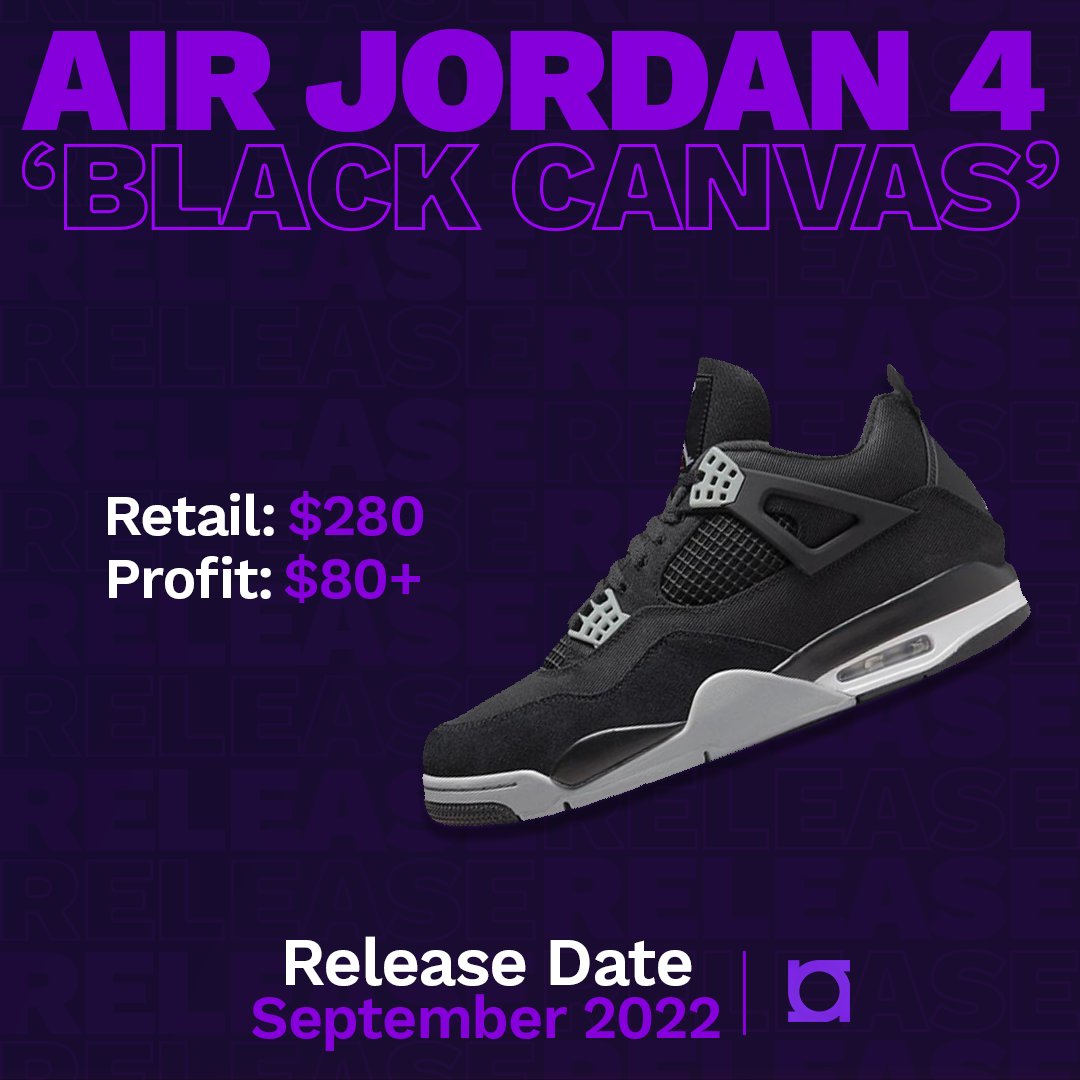 Amenityio's tweet photo. The Jordan 4 'Black Canvas' are a very clean pair of 4's definitely the more affordable version of Eminem's Carhartt 4's. How many pairs are you copping? #airjordan #sneakerhead https://t.co/kg0OBN4Cee