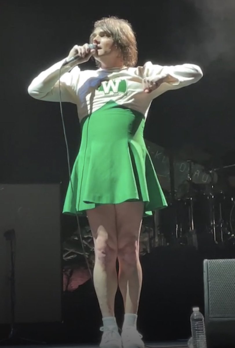 everyhourgerard's tweet photo. on the verge of collapse rn over gerard wearing a cheerleading outfit https://t.co/YEcDH11oZ7