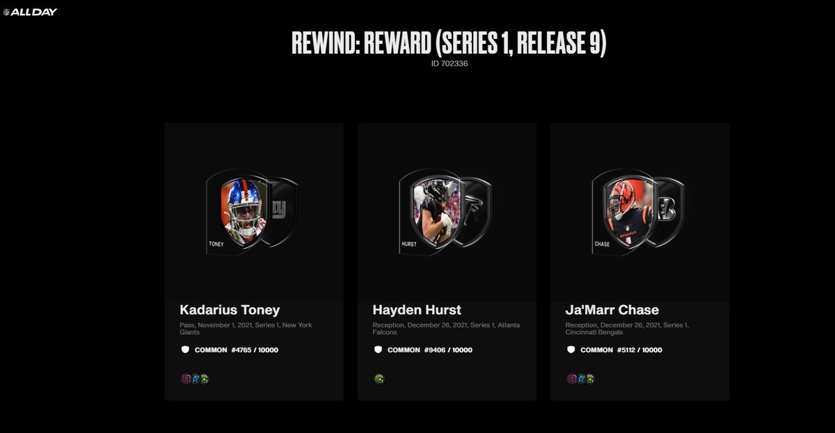 CryptoToup's tweet photo. Rewind challenge pack ! Glad I added a 5$ missing moment to get it !  #NFLALLDAY #NFTdrops #NFT https://t.co/MeqoDK5GsT