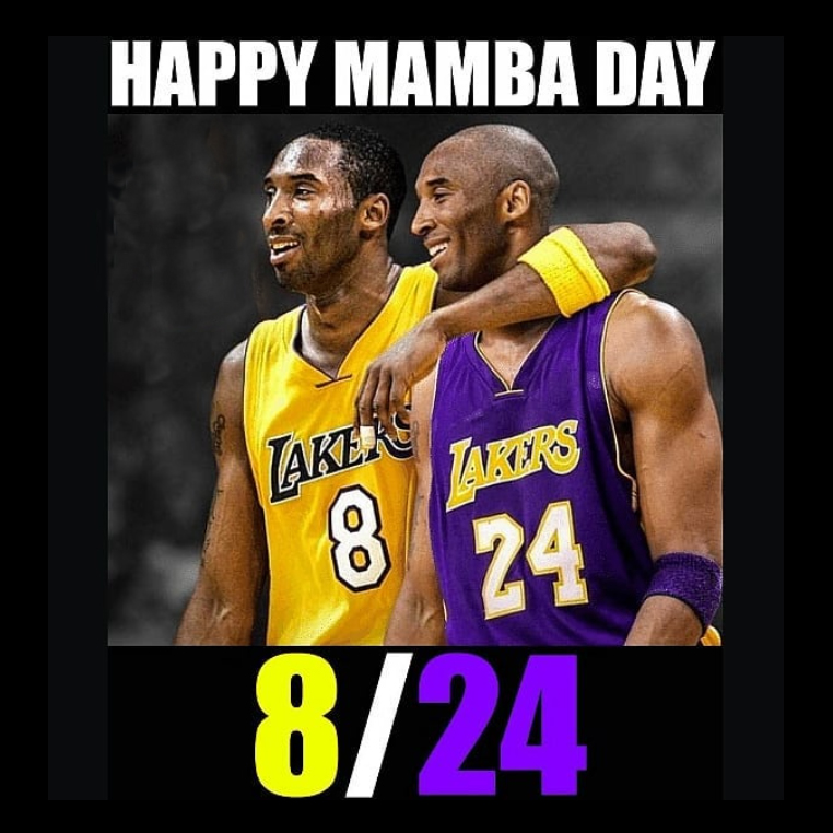 BodegaWest's tweet photo. It’s 8/24 so happy Mamba Day everyone! Whatever you’re doing today put forth maximum effort to reach your goals 💪🐍 Which Kobe you got?  #8 or #24?  
#mambaday #mambamentality #lakers #kobebryant #kobe #kobeandgigi #losangeles #ballislife #lakersnation #losangeleslakers #wlb https://t.co/AxfeRxosGc