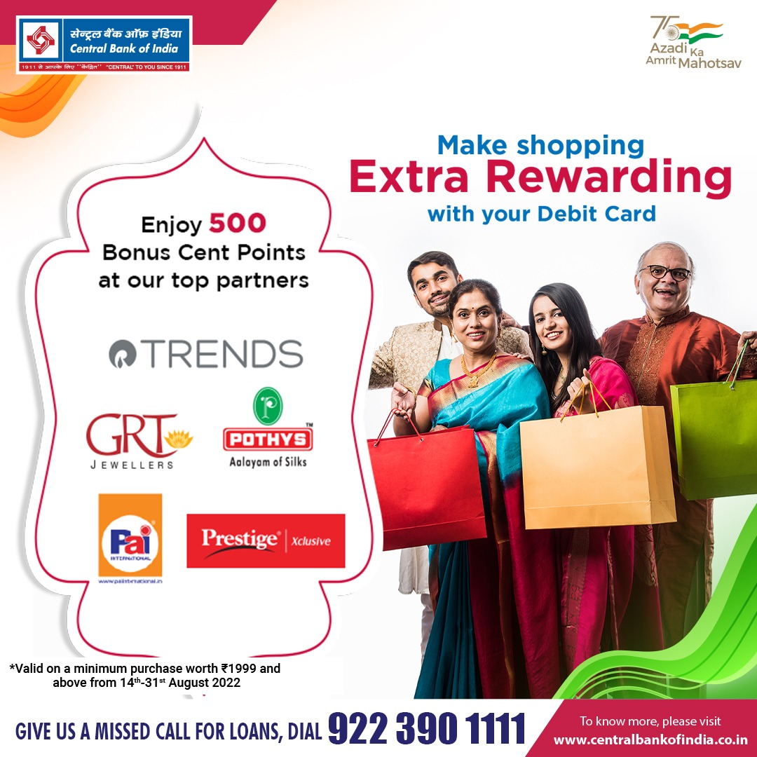 centralbank_in's tweet photo. Let's shop and win rewards! 

#AzadiKaAmritMahotsav
#CentralToYouSince1911 https://t.co/DkBpM79C0W